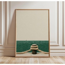 Ninastore Kıyı Halatı Posteri | Deniz Temalı Duvar Sanatı Baskısı | Minimalist Deniz Manzarası Dekorasyonu |