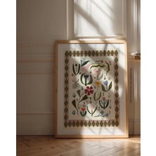 Ninastore Bohem Çiçek Desenli Sanat Baskısı: Canlı Renklerle Resim
