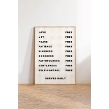 Ninastore Kutsal Ruhun Meyveleri Baskısı: Hristiyan Kahve Menüsü - Modern Incil Sanatı (Baskı)