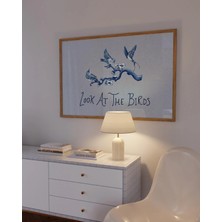 Ninastore Kuşlara Bakın Baskısı - Mavi Vintage Hristiyan Sanatı (Baskı - Yatay)