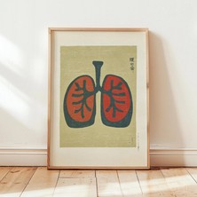 Ninastore Akciğer Anatomisi Duvar Sanatı | Tıbbi Illüstrasyon Posteri | Minimalist Anatomik Baskı | Vintage