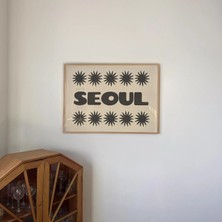 Ninastore Retro Seul Baskısı: Kore Apartman Dekorasyonu - Cesur Tipografi Sanatı (Baskı - Yatay)