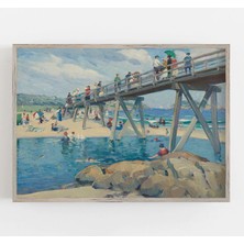 Ninastore Good Harbor Plajı Vintage Sanat Baskısı: Massachusetts Kıyı Manzarası Tablosu (Baskı)