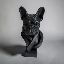 Major Hobi Fransız Bulldog Büst Dekoratif Heykel Modern Masa Üstü Köpek Figürü - 3D Baskı