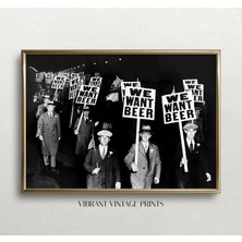 Ninastore Yasak Dönemi Bira Protestosu Temalı Vintage Sanat Baskısı: Bar Duvar Dekoru (Baskı)