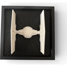 Major Hobi 3D Baskı Star Wars TIE Fighter Uzay Gemisi Tablo Çerçeveli Duvar Dekoru