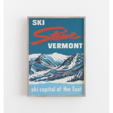 Ninastore Stowe Vermont Kayak Merkezi Baskısı: Vintage Seyahat Posteri (Baskı)