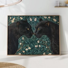 Ninastore Kara Panter Botanik Sanat Baskısı: Vintage Orman Illüstrasyonu
