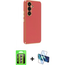 İlk El Grup Pilelistore™ Galaxy S25 Fe Kılıf Yankı Serisi - Siyah 3D Antistatik Cam Ekran Koruyucu + Raze Metal Kamera Lens - Pe