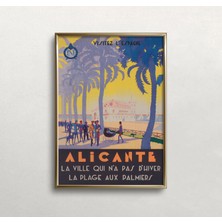 Ninastore Alicante Ispanya Vintage Seyahat Posteri: Soluk Renkler (Baskı)