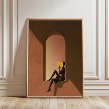 Ninastore Siyah Kadın Kitap Okuyor Sanatı - Terracotta Dekor - Kütüphane - Kitap Severler Için Hediyeler -