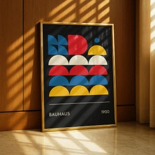 Ninastore Bauhaus Baskısı - Siyah - Soyut Geometrik Duvar Sanatı - Siyah Modern Minimalist Poster