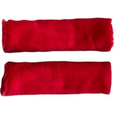 Peluş Seyahat Emniyet Kemer Pedi Kılıfı 2'li Kırmızı