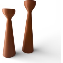 Major Hobi 3D Baskı Modern Şamdan Mumluk Seti 22,5 cm & 19 cm Minimal Dekoratif Masa Şamdanı