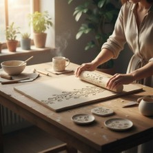 Major Hobi Çiçek Desenli Baskı Rulosu – Seramik ve Şeker Hamuru Uyumlu
