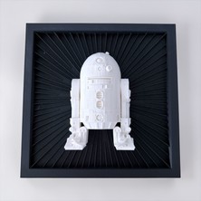 Major Hobi 3D Baskı R2-D2 Artoo-Detoo Çerçeveli Duvar Tablosu Dekoratif Obje