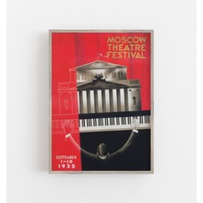 Ninastore Eski Moskova Tiyatrosu Piyano Posteri - Art Deco Müzik Baskısı (Baskı)