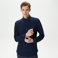 Lacoste Erkek Slim Fit Düğmeli Yaka Lacivert Gömlek