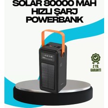 Midas Toptan Home 80000 Mah Güneş Enerjili Powerbank 4 Kablolu Type C Lightning Micro USB