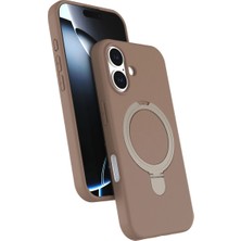 WebMediCode Iphone 16 Regal Magsafe Standlı Kapak - Çöl Titanyum