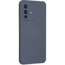 Pileli Store Mey Ithalat®  Vivo V23 5g Kılıf Nano Içi Kadife Silikon - Gri