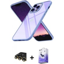 Pileli Store Pilelistore™ iPhone 13 Pro Max Kılıf Nova Işık Serisi - Siyah Bilvis 5in1 5d Magic Hayalet Cam Ekran Koruyucu + Raze Metal Kamera Lens - Gd
