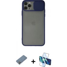 Pileli Store Pilelistore™ iPhone 11 Pro Max Kılıf Vadi Çizgi - Siyah 3D Antistatik Cam Ekran Koruyucu + Shine Kamera Lens Koruma Cam - Gs