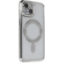 WebMediCode Iphone 13 Kılıf Joke Simli Magneticsafe Kılıf - Gümüş