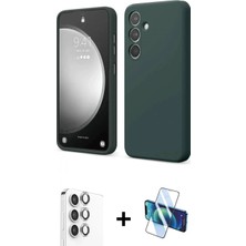 Pileli Store Pilelistore™ Galaxy S24 Fe Kılıf Kozmos Yansıma Özel Seri - Siyah 3D Antistatik Seramik Nano Ekran Koruyucu + Raze Metal Kamera Lens - Gı
