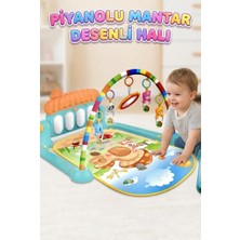 Farbu Oyuncak Babycim Piyanolu 3'ü 1 Arada Mantar Oyun Halısı! Müzikli Işıklı Aynalı Eğitici Aktivite Oyun Halısı