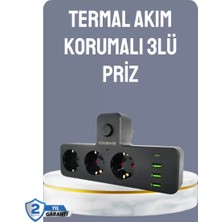 Anahtarlı Çoklu Priz 3 USB 1 Type-C Hızlı Şarj Destekli Midastech