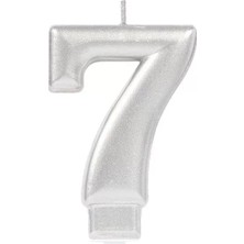 Nemere İthalat 7 Rakamı Mum Gümüş Renk Nemere Ithalat