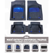Alberto Rossi Fiat 500E  2024+ Model Uyumlu Enerox Mavi 5d Havuzlu Paspas Universal-Yumuşak Kaymaz Taban