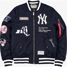 New Era x Alpha Industries New York Yankees Erkek Lacivert Bomber Ceket.-