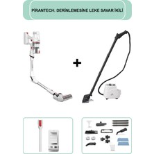 Pirantech ES-330 Pro Dikey Süpürge & CB-103A Profesyonel Buharlı Temizleyici