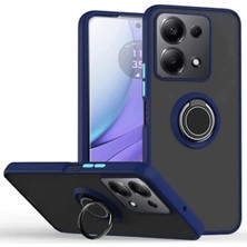 Mey Ithalat®   Redmi Note 13 Pro 5g Kılıf Montreal Yüzüklü Silikon Kapak - Lacivert