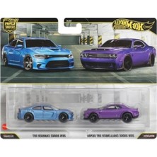 Aesco 1:64 Hot Wheels Premium Car Culture 2'li Paket 2018 Dodge Challenger Srt Demon - 2015 Dodge Charger Srt HBL96 - JHW47