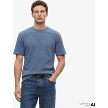 Hugo Boss Cotton Terry Erkek Mavi T-SHIRT.472