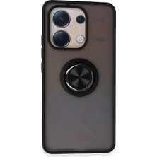 Mey Ithalat®   Redmi Note 13 4g Kılıf Montreal Yüzüklü Silikon Kapak - Siyah