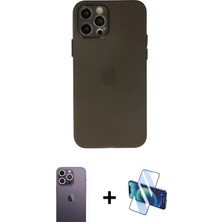 Pileli Store Pilelistore™ iPhone 12 Pro Max Kılıf Atlas Minimal Prime - Siyah 3D Antistatik Seramik Nano Ekran Koruyucu + Neon Fosforlu Kamera Lens - Bz