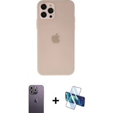 Pileli Store Pilelistore™ iPhone 12 Pro Max Kılıf Atlas Minimal Prime - Siyah 3D Antistatik Seramik Nano Ekran Koruyucu + Neon Fosforlu Kamera Lens - Bz