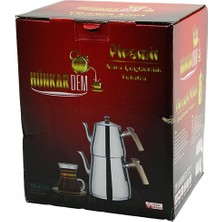 Zenvia Pramit Mini Boy Çelik Çaydanlık Seti - Takımı Renkli Bakalit Kulp Üst Demlik: 0.9lt - Alt