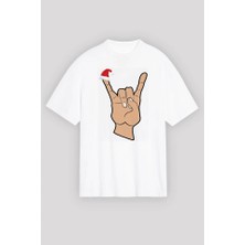 Zenvia Noel Başlıklı Serçe Parmak T-Shirt - Beyaz