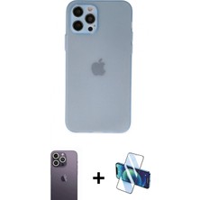 Pileli Store Pilelistore™ iPhone 12 Pro Max Kılıf Atlas Minimal Prime - Siyah 3D Antistatik Seramik Nano Ekran Koruyucu + Neon Fosforlu Kamera Lens - Bz