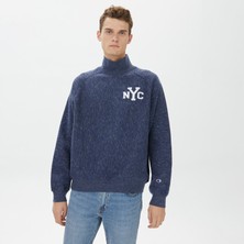 Champion High Neck Erkek Lacivert SWEATSHIRT.BJ501