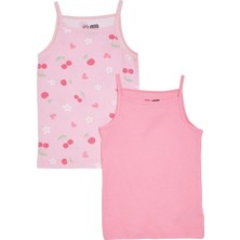 Hellobaby Kız Bebek 2li Atlet Çiçek Baskılı Bisiklet Yaka Sleeveless