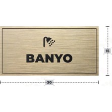Azresa Banyo Yazılı - Metal - Gold Renk - Kapı Isimliği - 30X15 cm