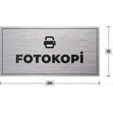 Azresa Fotokopı Yazılı - Metal - Gümüş Renk - Kapı Isimliği - 30X15 cm