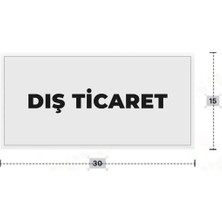 Azresa Dış Tıcaret Yazılı - Metal - Beyaz Renk - Kapı Isimliği - 30X15 cm