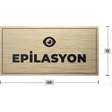 Azresa Epılasyon Yazılı - Metal - Gold Renk - Kapı Isimliği - 30X15 cm